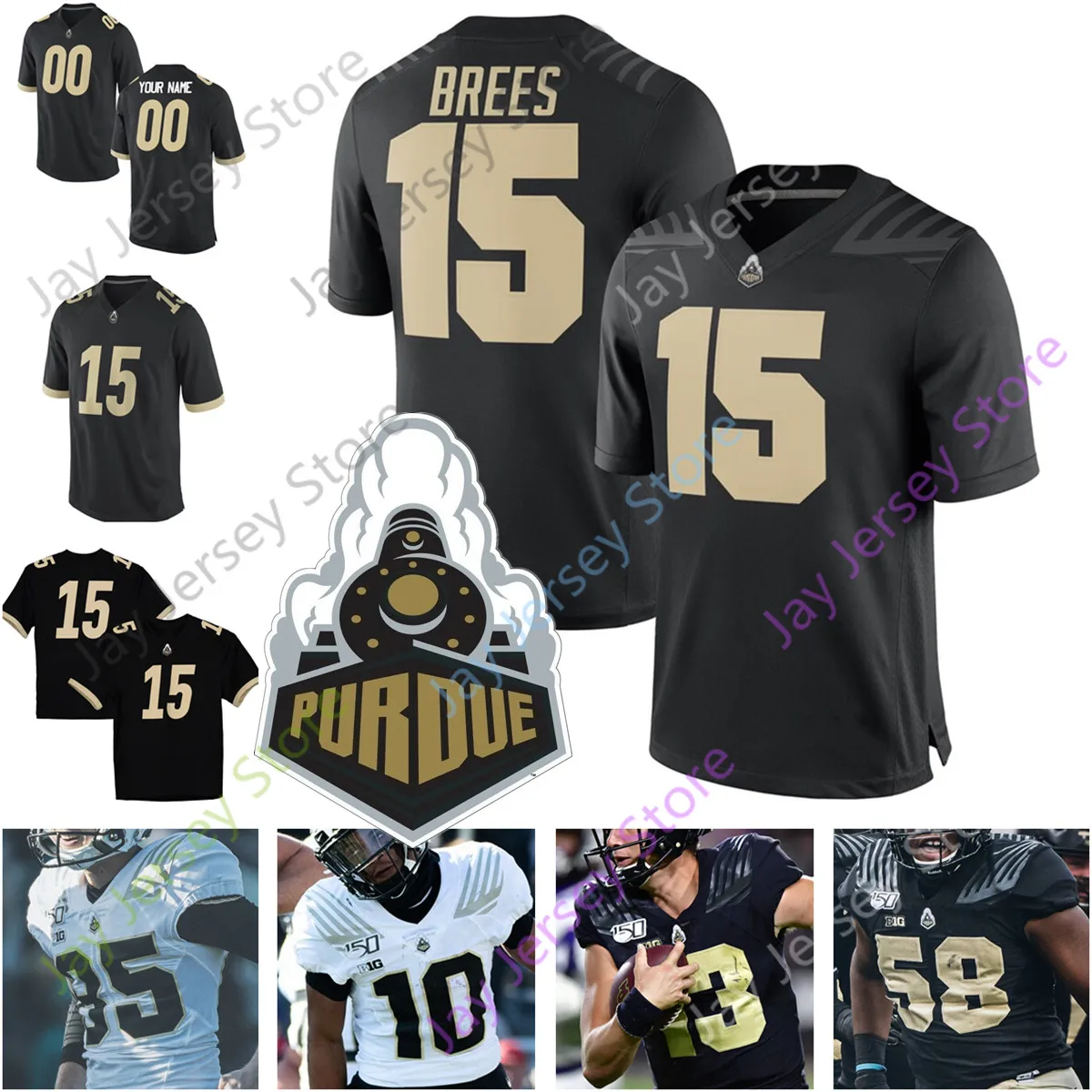 Custom Purdue Football Jersey College Drew Brees Jack Plummer Doerue