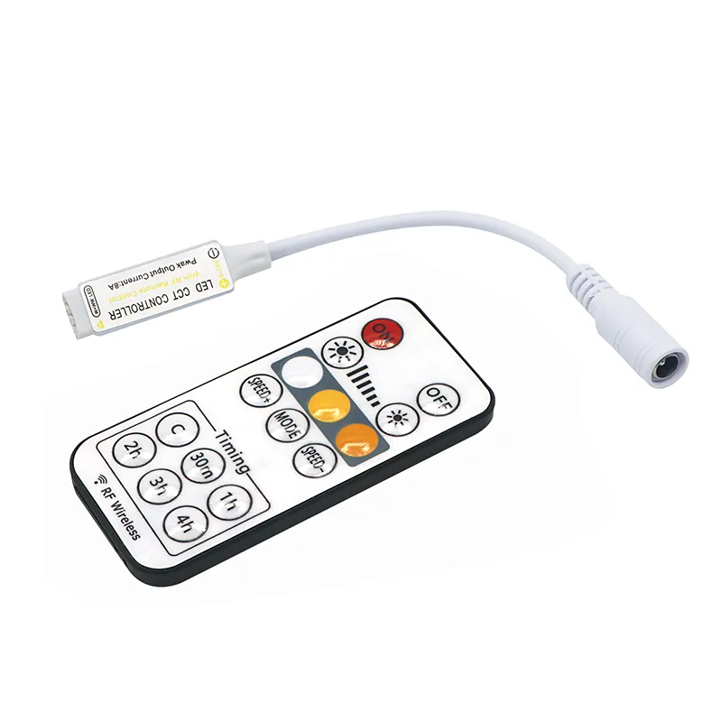 Mini-16-Tasten-LED-CCT-Fernbedienung mit Zeiteinstellung DC5-24V RF Wireless Timing Adjust Controller mit 4-poligem DC-Buchsenkabel