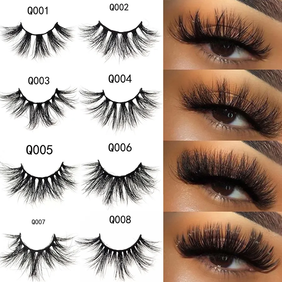 3D Mink ögonfransar 100 % äkta mink fransar 22-25 mm långa dramatiska tjocka lösfransar Handgjorda korsade ögonfransförlängningar Beauty Makeup 3-serien