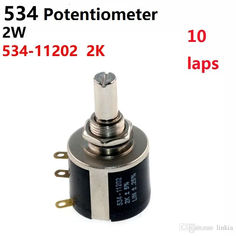 Potentiomètre bobiné multitours de précision 534-11202 534 2K 2W