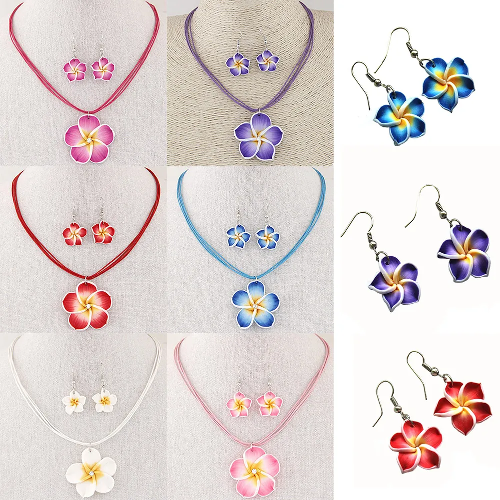 Gioielli di design hawaiano Orecchini in argento sterling 925K Plumeria Flower Post Link Stud Cubic Zirconia - Italia