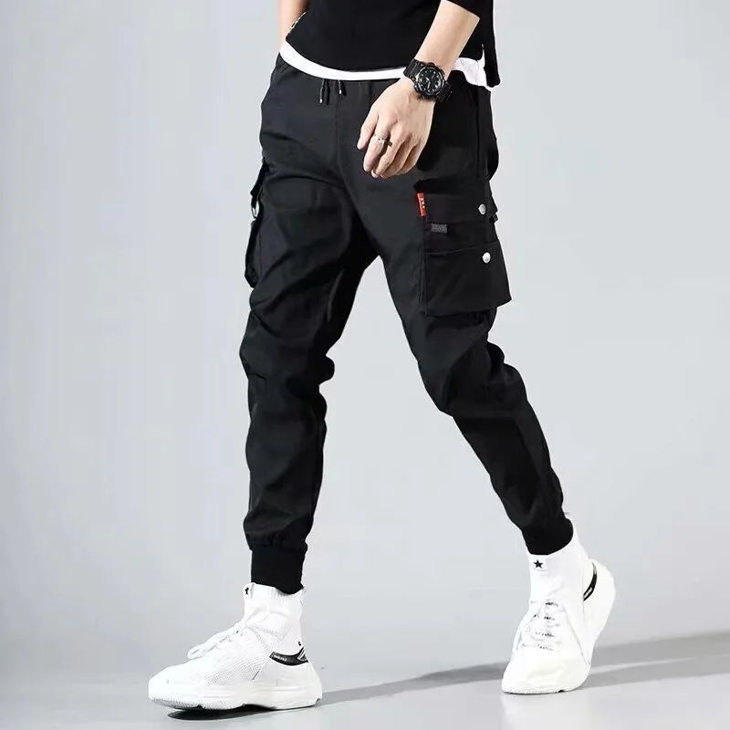 Męskie kieszenie boczne Cargo Harem Spodnie 2019 Hip Hop Casual Męskie Tatical Joggers Spodnie Moda Casual Streetwear Spodnie Y19073001