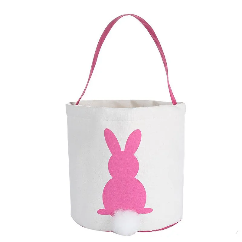 canvas easter basket bunny ears good quality easter bags for kids gift bucket Cartoon Rabbit carring eggs Bag