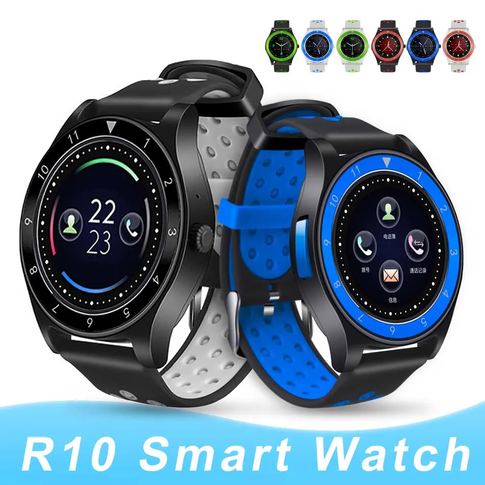 Novo relógio inteligente R10 Bluetooth inteligente Relógios SIM Card Camera Smartwatches pedômetro Music Player para o Android IOS Com Box