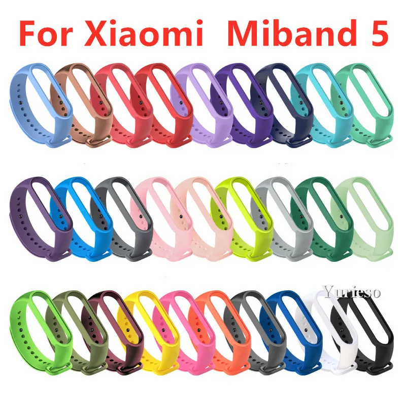 Pour Xiaomi Mi Band 5 Bracelet Silicone Bracelet Remplacement souple TPU Sangle pour mi bend5 Bracelet pour xiaomi miband 5 Dragonne Usine Nouveau