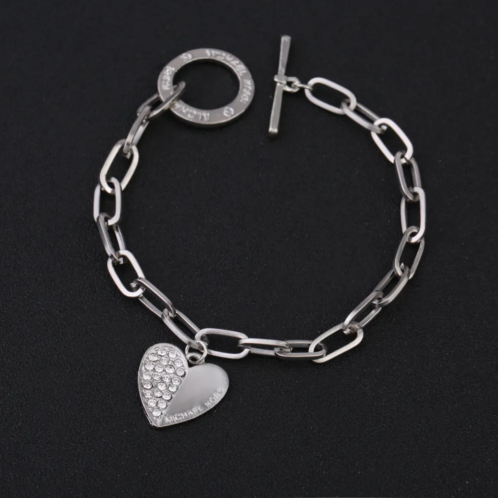 Wholesale-Adjustable Bracelet Party Jewelry for Women Heart Charm Gold Plated Blacelets & Bangles Friend Gift