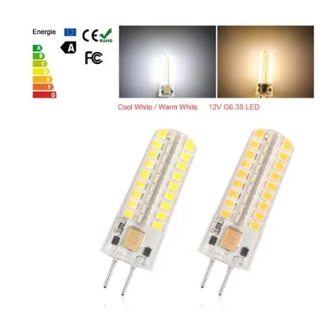 12V G6.35 72-LED Bulb Light 5W SMD2835 Silikon varm vit ekvivalent med 50W halogenlampa för hembelysning