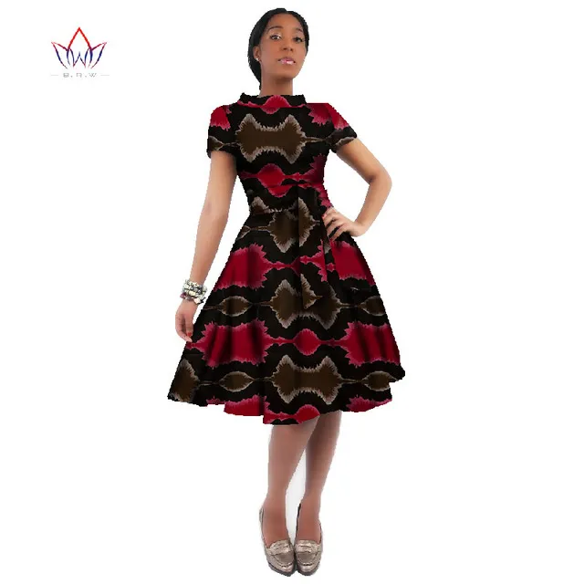Plus Size African Cotton Wax Print Dashiki Short Sleeve Dress For Women  Wholesale Office Clothing WY2353 From Bintarealwax, $33.16