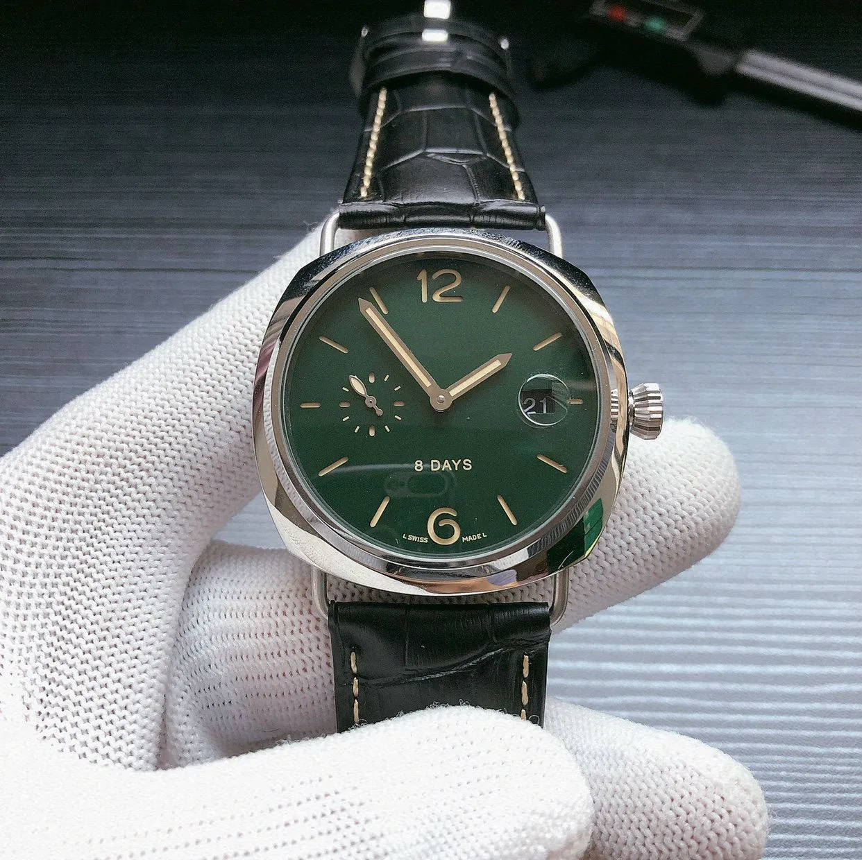 PAM00735 가죽 시계 44mm PAM735 남성용 기계식 무브먼트 자동 손목 시계 스페셜 에디션 손목 시계