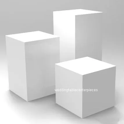 Um conjunto) resistente acrílico pedestal suporte coluna pilar branco acrílico casamento plinth para decoração de eventos