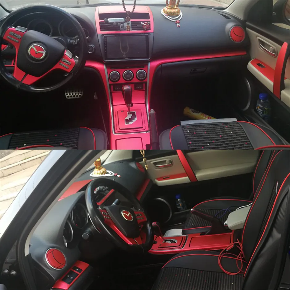 Dla MAZDA 6 2009-2015 Wnętrze centralnego panelu sterowania uchwyt do drzwi 3D 5D Naklejki z włókna węglowego Naklejki Car Styling Accessorie