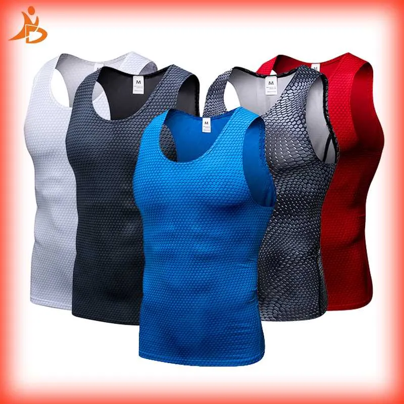 Nuovo 2020 Collant fitness a compressione Canotta Abbigliamento da palestra senza maniche ad asciugatura rapida Allenamento estivo Gilet da corsa Camicia sportiva da uomo