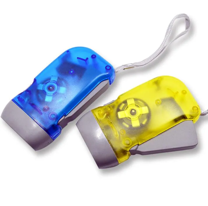 Torcia Solare A Manovella D'emergenza, Portatile LED In ABS Giallo, Per Campeggio E Arrampicata