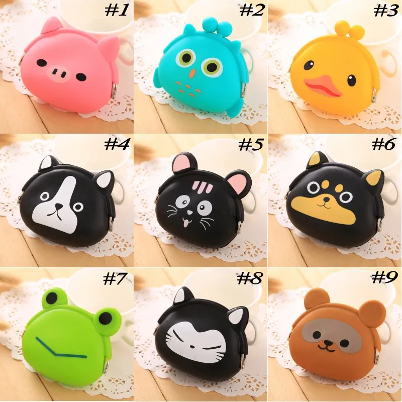 Silicone Mini Coin Purse Cute Animal Coin Bag for Kids Boys Girls in 15 Candy Colors