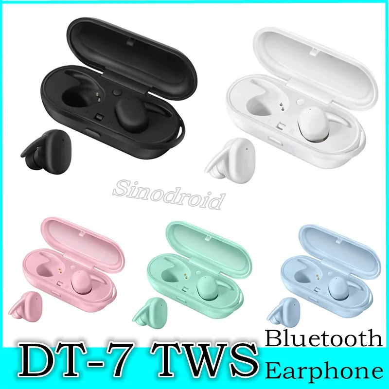 DT-7 tws Écouteurs Mini Écouteurs Bluetooth sans fil Casque Bluetooth v5.0 Écouteurs avec boîtier de chargement magnétique Casques pas cher par DHL