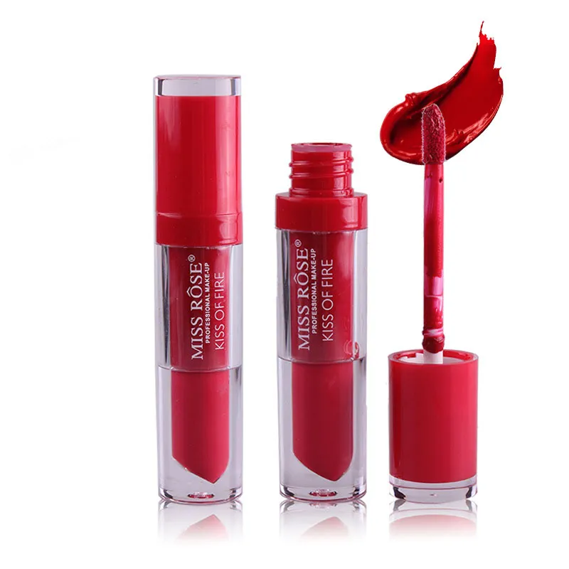 Rossetto liquido impermeabile lucidalabbra opaco compagno rossetto cosmetico in velluto Lucidalabbra rosso sexy a lunga durata