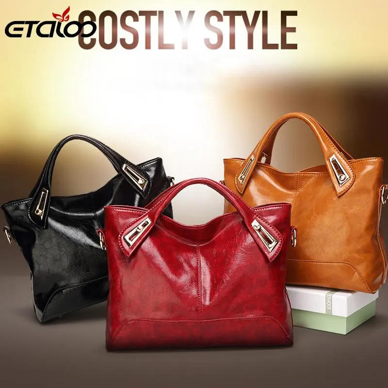 Designer-Oil Wax Leather Handbags High Quality Shoulder Bags Ladies Handbags Fashion brand PU women bags