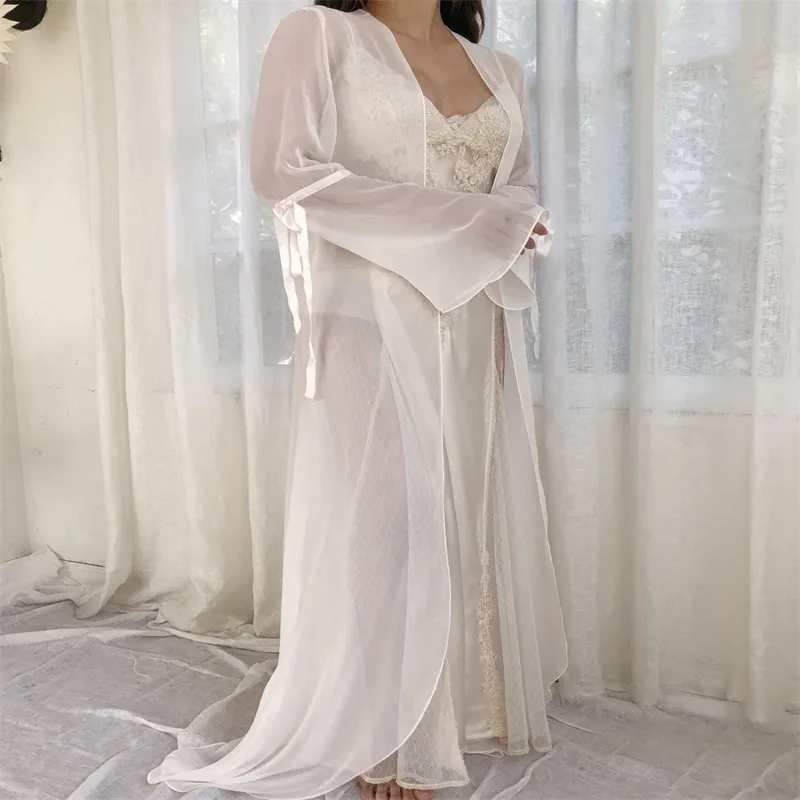 sheer night dresses Honeymoon Gown,sexy Gown,wedding Nightie With Rabbit Fur Trim,plus Size Nighties for Women,transparent Nightdress,lingerie Robe Below The Knee Length Package Content BABYPHAT Babydoll Lingerie Dress With