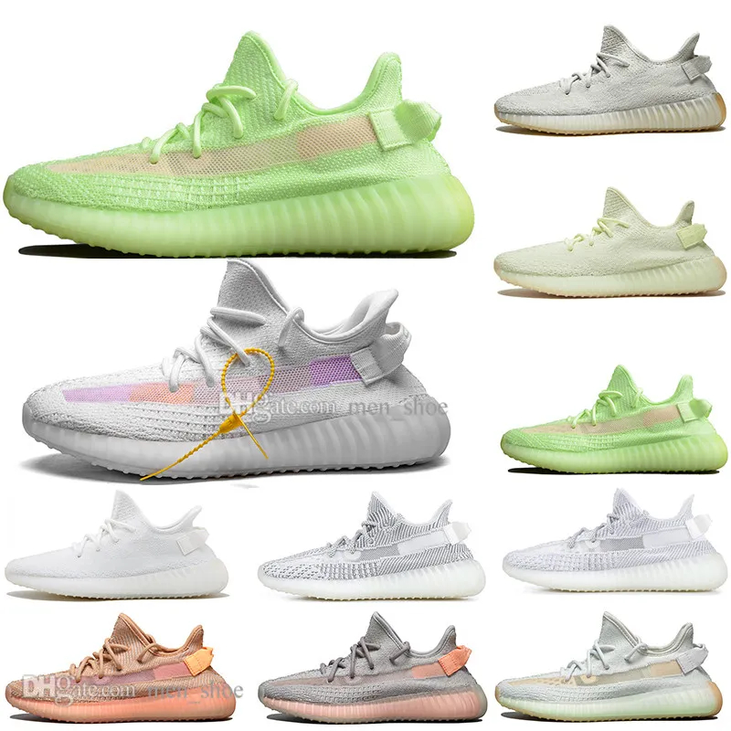 Caliente Kanye West Clay V2 estática reflectante GID Resplandor en la oscuridad Zapatillas para correr para hombre Hiperespacio Forma verdadera Zebra Mujer Diseñador de deportes Zapatillas de deporte