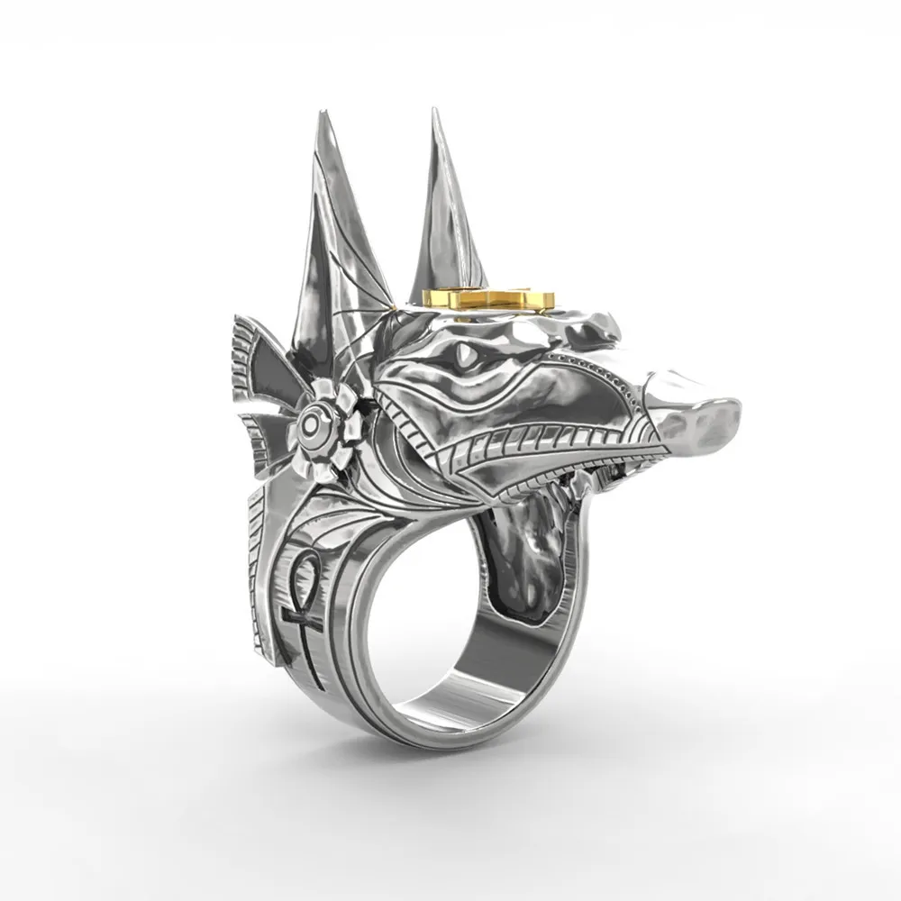 Daigou Groothandel De Oude Egyptische God Van De Dood Anubis Ring