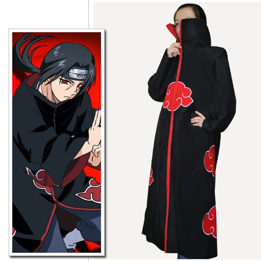 Kids Naruto Akatsuki Costume Child Cloak Robe Anime Cosplay Uchiha