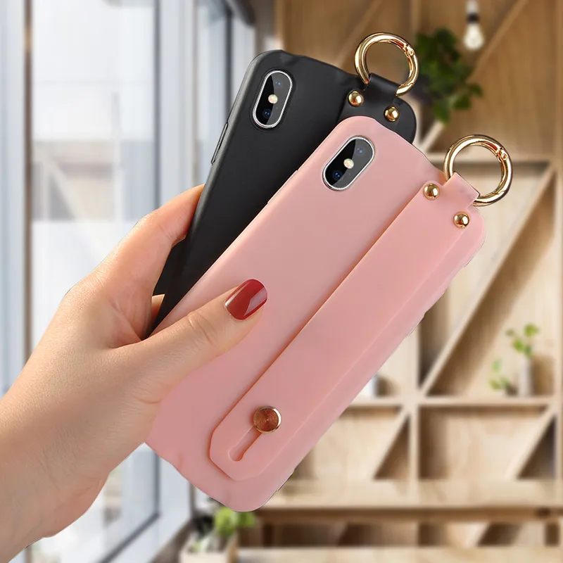 Funda transparente para iPhone 11, bonita funda protectora de pulsera con  cadena de muñeca, funda transparente de TPU suave a prueba de golpes