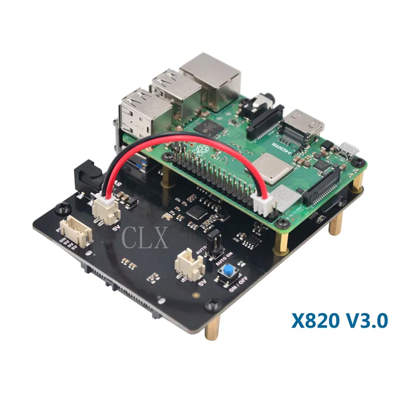 Freeshiping Raspberry Pi 2.5 "SATA HDD / SSD Placa de Expansão de Armazenamento, X820 V3.0 USB 3.0 Módulo de Disco Rígido Móvel para Raspberry Pi 3 Modelo B + / 3B