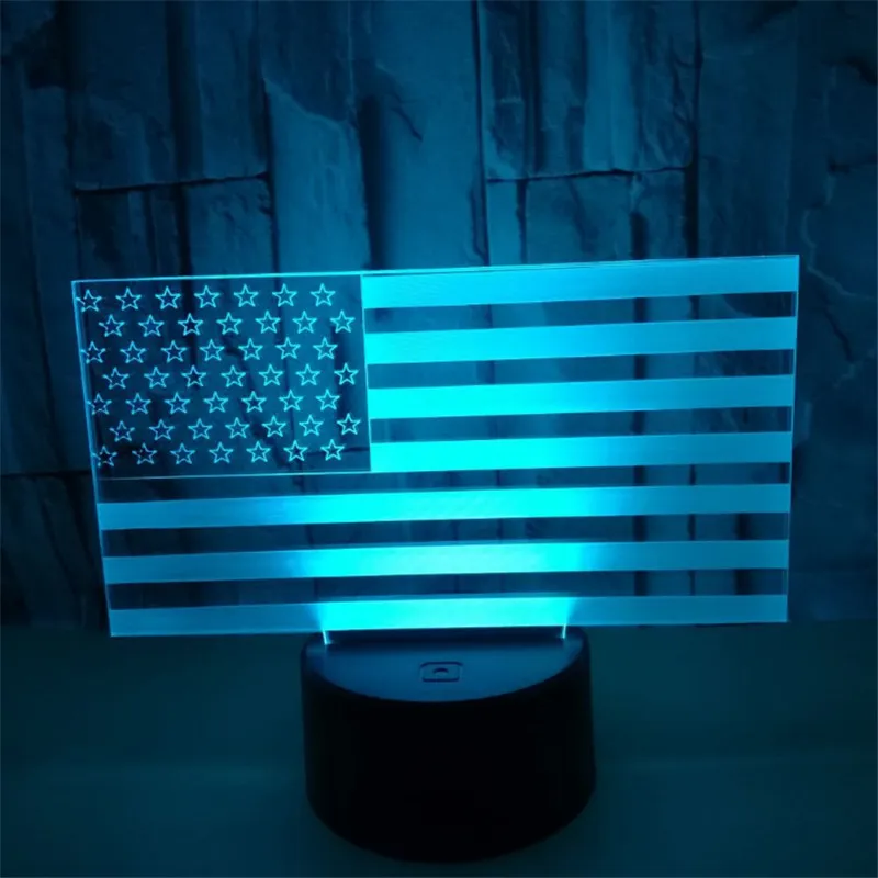 Économique RGB Lumières LED Base De La Lampe IR À Distance 5ème Batterie Bin 3D Lampes Optiques Interrupteur Tactile Nouveauté Éclairage Lampes De Table En Gros