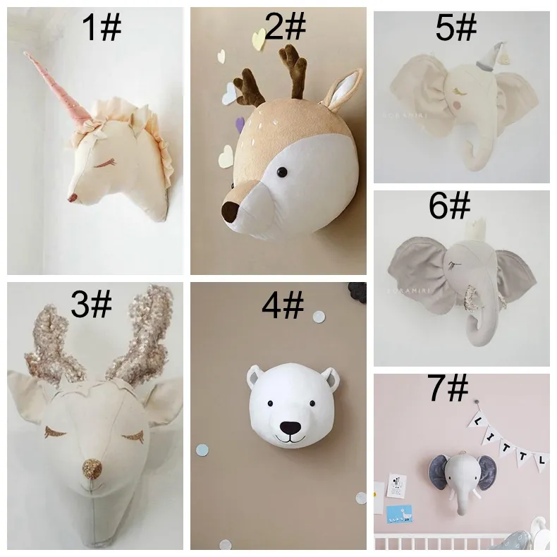 Adorable Cartoon Animal Head Elephant Wall Decor For Kids Room Stereo  Hanging Decoration From Holidaypartyb2b, $8.8