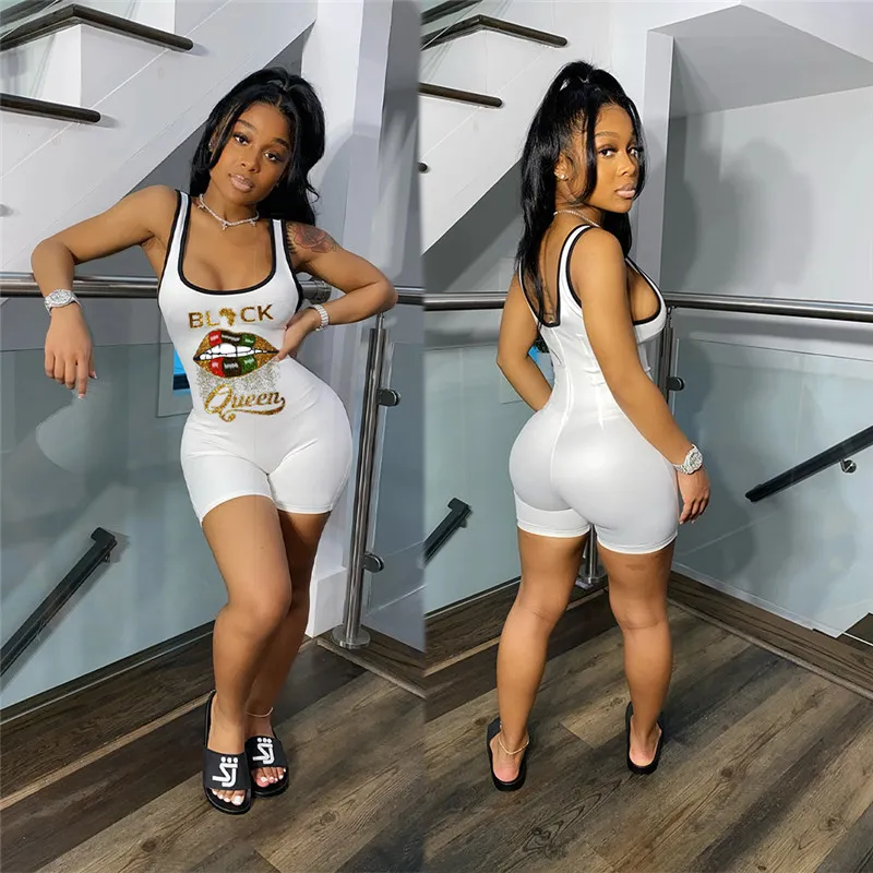 Women BLACK Queen Jumpsuits Rompers Solid Bodysuit S XL Overalls Bodycon  Sexy Shorts Stretchy Tank Pants HOT Selling 3339 From Mara2, $13.89