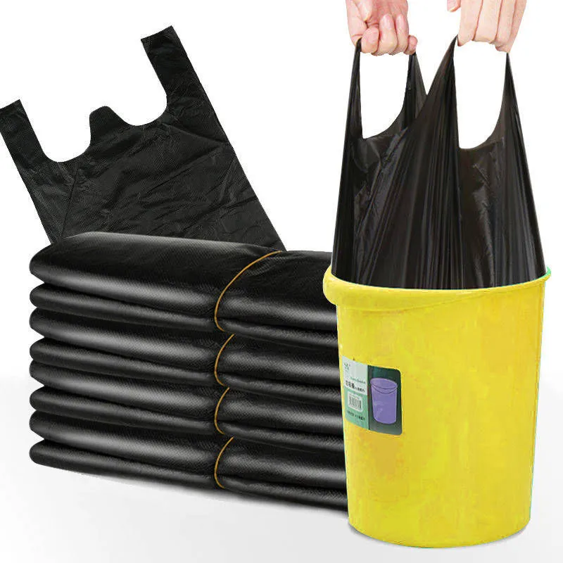 Bolsas De Basura Negra, Bolsas De Basura De 50 Piezas De Espesor