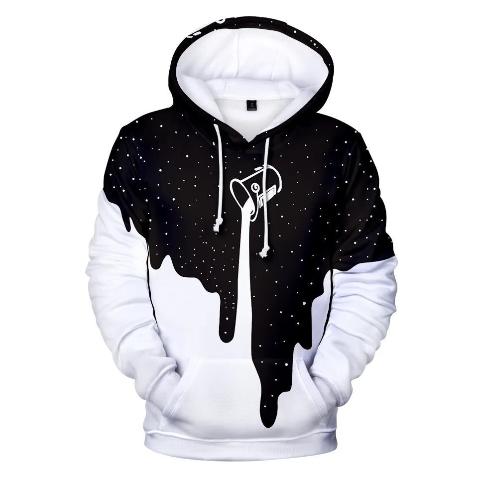 Milk Space Galaxy 3D Printed Hoodies Long Sleeve Hoodie Sweatshirt Women/Men White paint Fashion funny Jacket Coat Brand Clothes