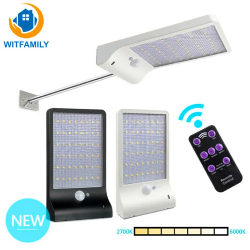 Luci a LED a energia solare Telecomando i regolabili 48led Illuminazione solare da giardino a LED super luminosa impermeabile