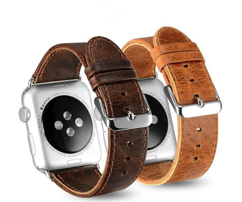 Watchbands Oryginalny Skórzany Pasek zegarkowy dla Apple Watch Band 42mm 38mm serii 5-1 dla Iwatch 4 44mm 40mm Watch Bransoletka