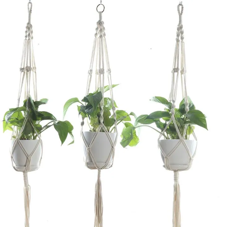 Macrame Plant Hangers Outdoor Indoor Wall Hanging Planter Net Basket Flower Pot Holder Vintage Novelty Home Decor Gift 105cm