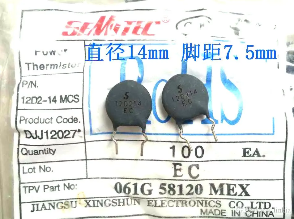 12D2-14 12R 2A NTC Termistor Inversor Resistencia de protección Paso 7.5 Japón SEMITEC