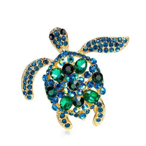 2019 Nuovo stile Style European e americano Personalità in stile Crystal Turtle Pin Accessorio per le donne