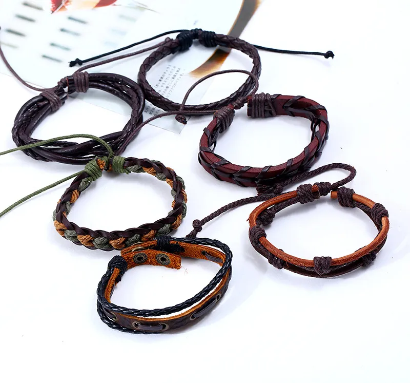 Cinturino In Pelle Intrecciata Da 6 Mm Distressed Bracciale In