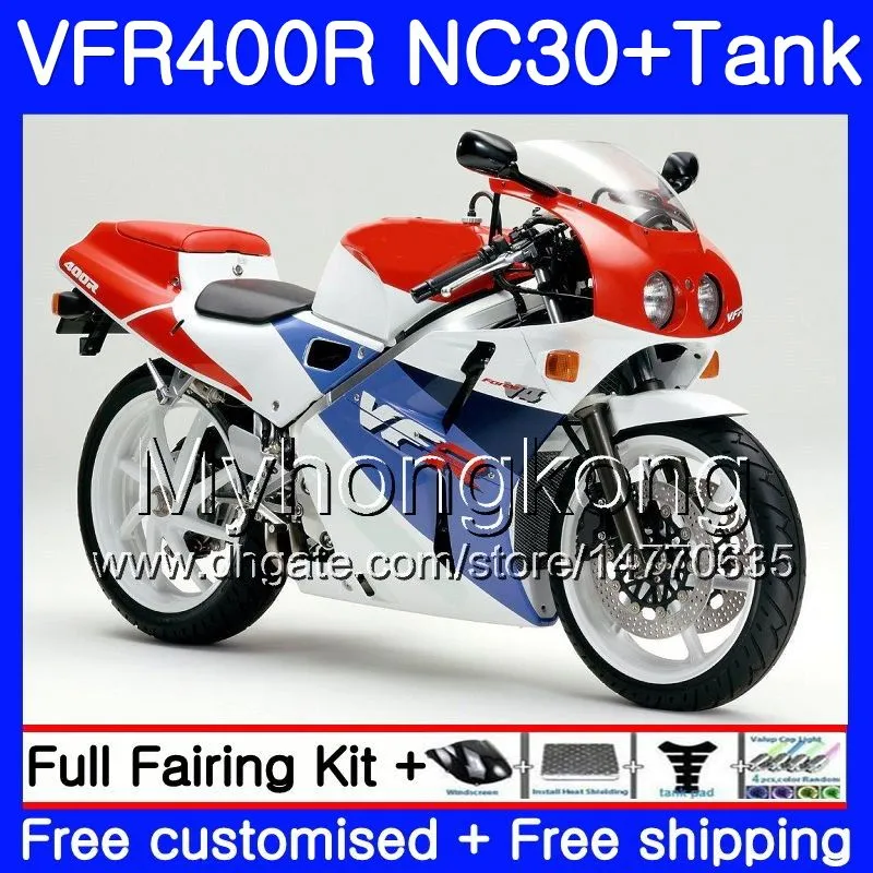 Kit para HONDA RVF400R V4 VFR400R branco brilhante 1989 1990 1991 1992 1993 269HM.28 VFR400 RVF VFR 400 R NC30 VFR 400R 89 90 91 92 93 Carenagem