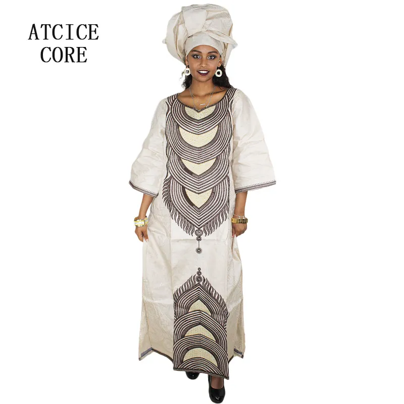Vêtements ethniques Robes africaines pour femme Bazin Riche Broderie Design Robe longue A160