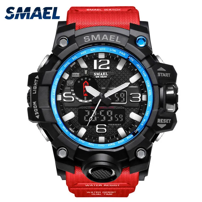 SMAEL Reloj táctico militar de pulsera para hombre, deportivo con doble  movimiento de cuarzo, reloj analógico