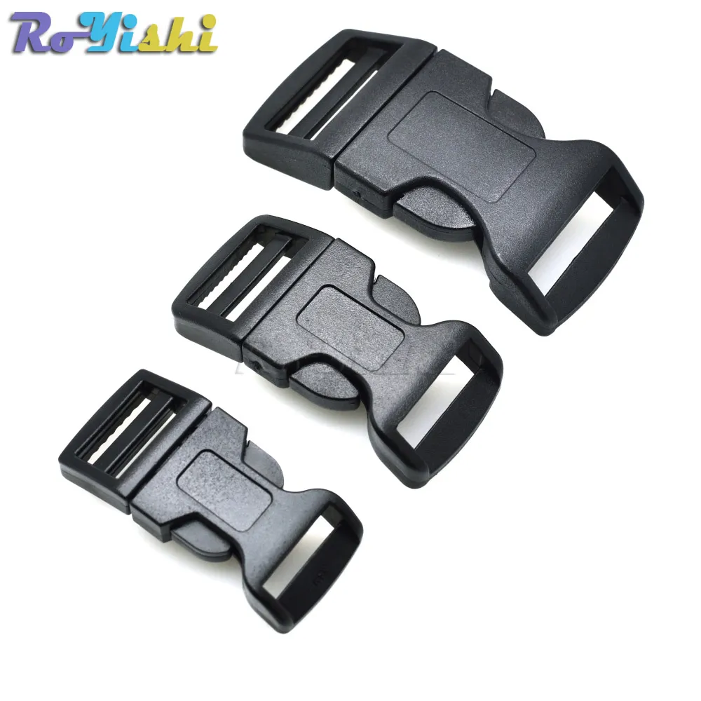 Paracord Planet Side Release Buckles - Black Contoured, Multiple Sizes (1/2", 3/8", 5/8", 3/4"), For Bracelets & Crafts
