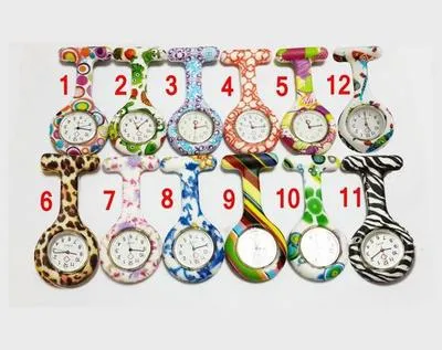 Nurse Watch Doctor Quartz Watch Silicon Batteries Watch Zebra Leopard Prints Pocket Watches Kids Gift Watches 11 Colors EEA1369