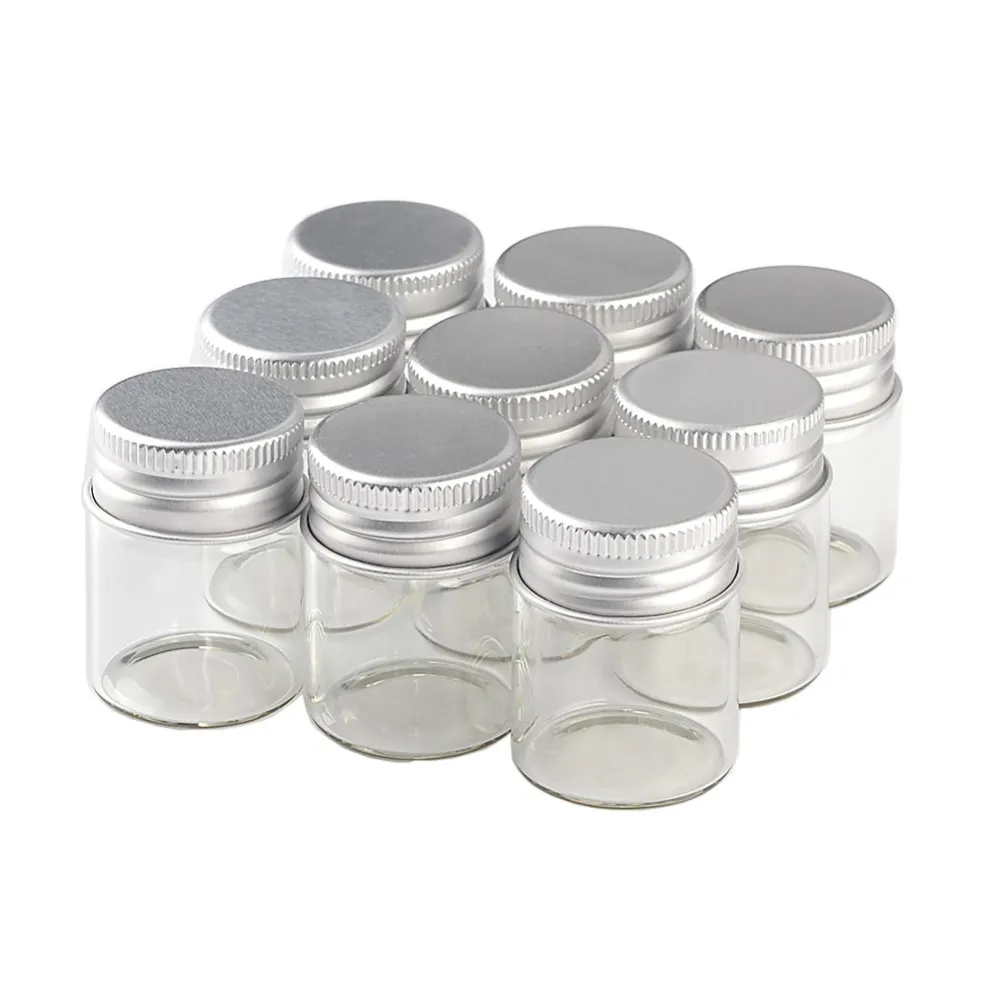 30 * 40 * 21mm 15 ml mini schattige glazen flessen aluminium deksel leeg transparante duidelijke cadeau wensen flessen potten 50 stkspartij