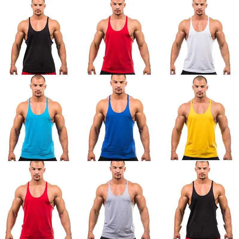 12 ألوان الجمنازيوم singlets رجل تانك القمم قميص كمال الاجسام معدات اللياقة رجال ذهبيات رياضة سترينجر تانك الأعلى الرياضة