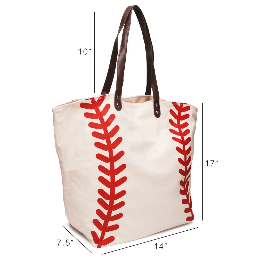 Silk Printed Baseball Canvas Shopping Bag Shenzhen Warehouse Large Capacity Latice Travel Bags Team Accessories Tote DOMIL281
