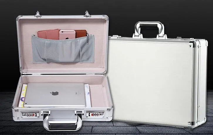 Business handbag suitcase aluminum case work Mini Aluminum Safe Suitcase Briefcase Business Credit Bank Card Holder Box Case