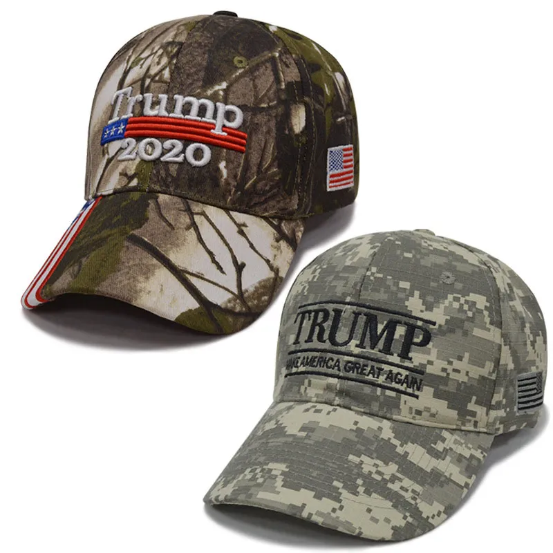 Trump Réglable Casquette De Baseball En Plein Air Creative Broderie Camouflage Chapeau De Soleil Unisexe Voyage Plage Couple Ball Cap Chapeaux De Fête DHL WX9-1389