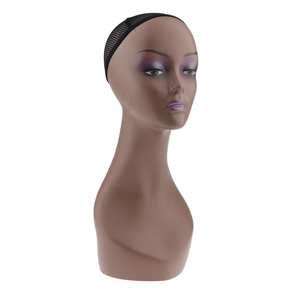 Weibliche Mannequin Manikin Kopf Modell Perücke Mütze Schmuck Hut Display Halter Ständer Kaffee Farbe Perücke Stand Trainingskopf