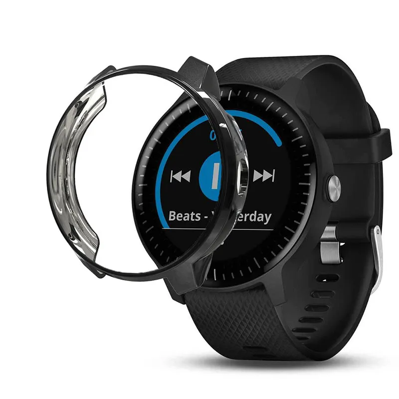 Мягкий защитный чехол для Garmin Vivoactive 3 Music Forerunner 645 Smart Watch Black Cover Shell Защитная рамка Водонепроницаемые чехлы